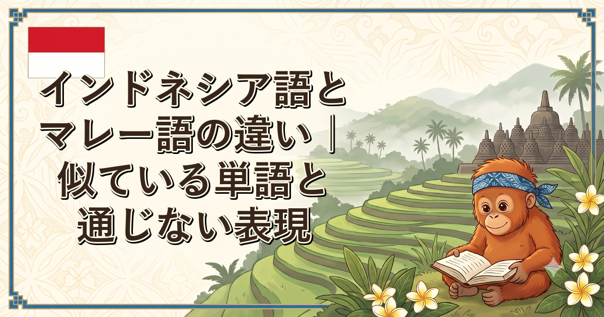 インドネシア語とマレー語の違い｜似ている単語と通じない表現
